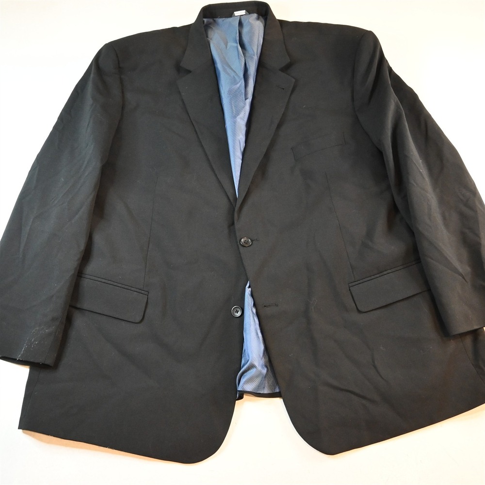 GS 56L Black Wool Perfect Fit Mens Blazer Suit Jacket Sport Coat